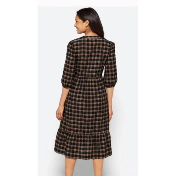 New! Barbour Lorelei Brown And Black Print Dress Size 8 NWT 30573 - Picture 2 of 5